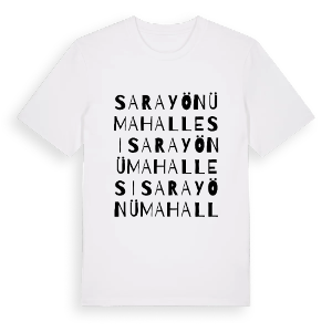 Sarayönü Mahallesi ordlek t-shirt – ekologisk bomull t-shirt från Pinshirt