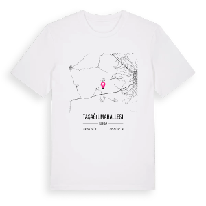 Taşağıl Mahallesi karta t-shirt – ekologisk bomull t-shirt från Pinshirt