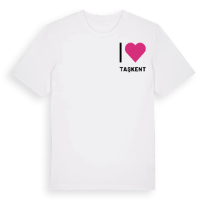 Jag älskar Taşkent t-shirt litet tryck – ekologisk bomull t-shirt från Pinshirt