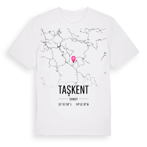Taşkent karta t-shirt – ekologisk bomull t-shirt från Pinshirt