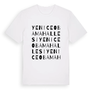 Yeniceoba Mahallesi ordlek t-shirt – ekologisk bomull t-shirt från Pinshirt