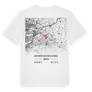 Koprivničko-križevačka županija karta t-shirt – ekologisk bomull t-shirt från Pinshirt