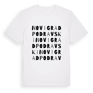 Novigrad Podravski ordlek t-shirt – ekologisk bomull t-shirt från Pinshirt