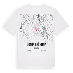 Donja Pačetina karta t-shirt – ekologisk bomull t-shirt från Pinshirt