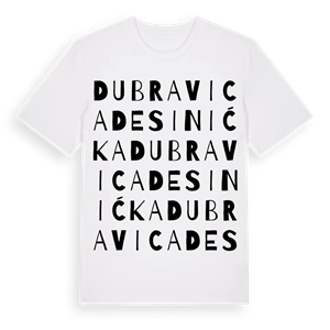 Dubravica Desinićka ordlek t-shirt – ekologisk bomull t-shirt från Pinshirt
