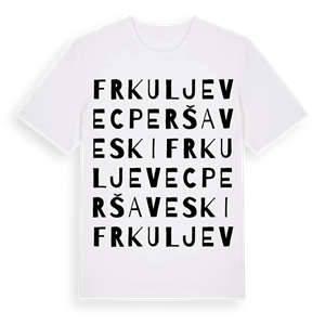 Frkuljevec Peršaveski ordlek t-shirt – ekologisk bomull t-shirt från Pinshirt