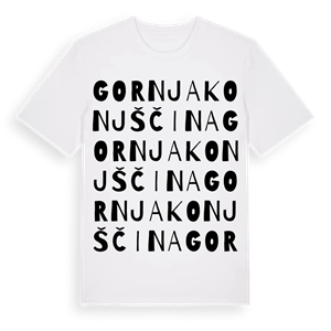 Gornja Konjščina ordlek t-shirt – ekologisk bomull t-shirt från Pinshirt