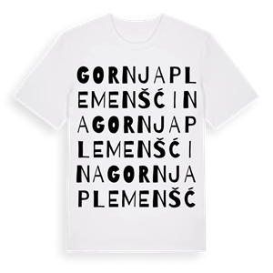 Gornja Plemenšćina ordlek t-shirt – ekologisk bomull t-shirt från Pinshirt