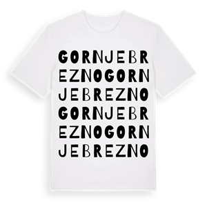Gornje Brezno ordlek t-shirt – ekologisk bomull t-shirt från Pinshirt