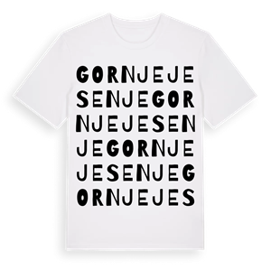 Gornje Jesenje ordlek t-shirt – ekologisk bomull t-shirt från Pinshirt