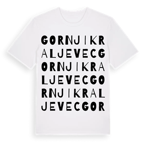 Gornji Kraljevec ordlek t-shirt – ekologisk bomull t-shirt från Pinshirt