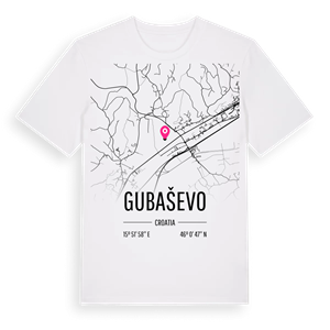 Gubaševo karta t-shirt – ekologisk bomull t-shirt från Pinshirt