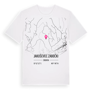 Jakuševec Zabočki karta t-shirt – ekologisk bomull t-shirt från Pinshirt