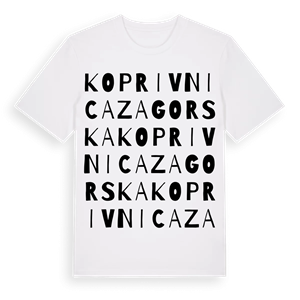 Koprivnica Zagorska ordlek t-shirt – ekologisk bomull t-shirt från Pinshirt