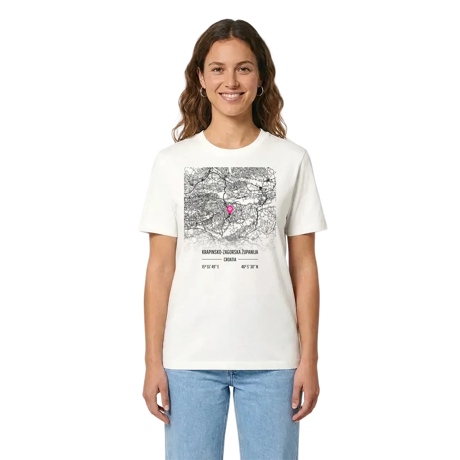 Krapinsko-zagorska županija karta t-shirt – White, i miljö