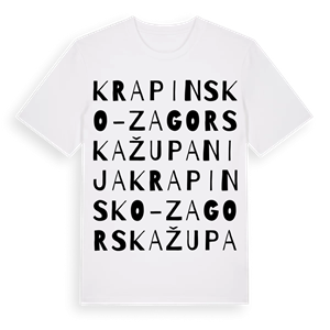 Krapinsko-zagorska županija ordlek t-shirt – ekologisk bomull t-shirt från Pinshirt