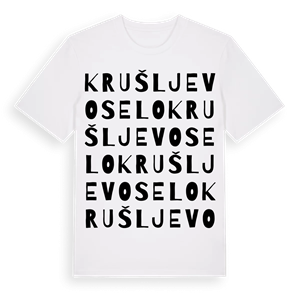 Krušljevo Selo ordlek t-shirt – ekologisk bomull t-shirt från Pinshirt