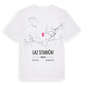 Laz Stubički karta t-shirt – ekologisk bomull t-shirt från Pinshirt