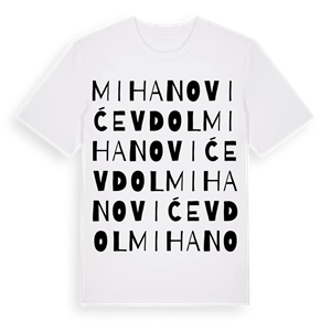 Mihanovićev Dol ordlek t-shirt – ekologisk bomull t-shirt från Pinshirt