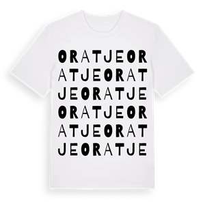 Oratje ordlek t-shirt – ekologisk bomull t-shirt från Pinshirt