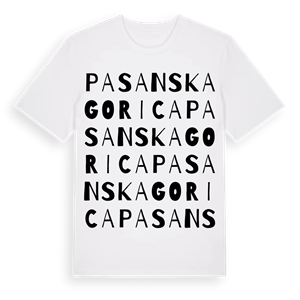 Pasanska Gorica ordlek t-shirt – ekologisk bomull t-shirt från Pinshirt