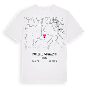 Pavlovec Pregradski karta t-shirt – ekologisk bomull t-shirt från Pinshirt