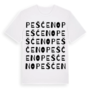Pešćeno ordlek t-shirt – ekologisk bomull t-shirt från Pinshirt