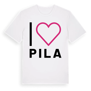 Jag älskar Pila t-shirt stort tryck – ekologisk bomull t-shirt från Pinshirt
