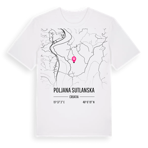 Poljana Sutlanska karta t-shirt – ekologisk bomull t-shirt från Pinshirt