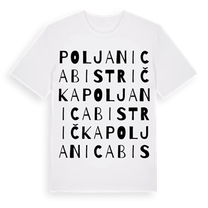 Poljanica Bistrička ordlek t-shirt – ekologisk bomull t-shirt från Pinshirt