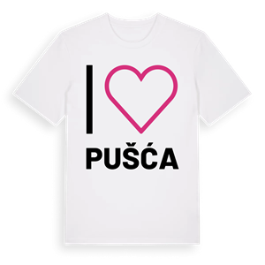 Jag älskar Pušća t-shirt stort tryck – ekologisk bomull t-shirt från Pinshirt