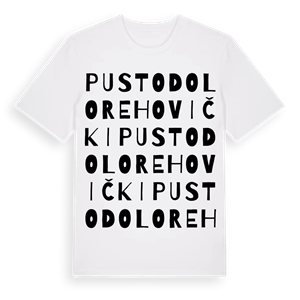 Pustodol Orehovički ordlek t-shirt – ekologisk bomull t-shirt från Pinshirt