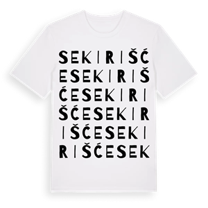 Sekirišće ordlek t-shirt – ekologisk bomull t-shirt från Pinshirt
