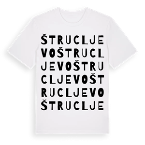 Štrucljevo ordlek t-shirt – ekologisk bomull t-shirt från Pinshirt