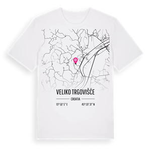 Veliko Trgovišće karta t-shirt – ekologisk bomull t-shirt från Pinshirt