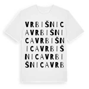 Vrbišnica ordlek t-shirt – ekologisk bomull t-shirt från Pinshirt