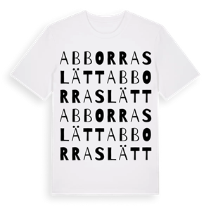 Abborraslätt ordlek t-shirt – ekologisk bomull t-shirt från Pinshirt