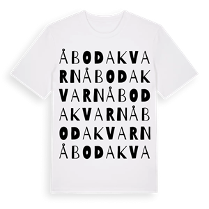 Åbodakvarn ordlek t-shirt – ekologisk bomull t-shirt från Pinshirt