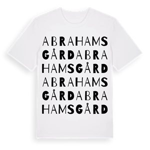 Abrahamsgård ordlek t-shirt – ekologisk bomull t-shirt från Pinshirt