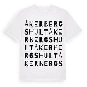 Åkerbergshult ordlek t-shirt – ekologisk bomull t-shirt från Pinshirt