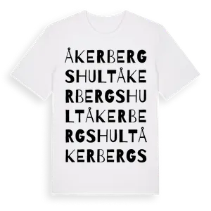Åkerbergshult ordlek t-shirt – ekologisk bomull t-shirt från Pinshirt