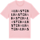 Pink Cotton t-shirt med Alnasten ordlek t-shirt