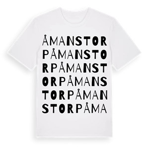 Åmanstorp ordlek t-shirt – ekologisk bomull t-shirt från Pinshirt