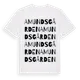 White t-shirt med Amundsgården ordlek t-shirt