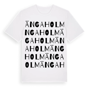 Ängaholm ordlek t-shirt – ekologisk bomull t-shirt från Pinshirt