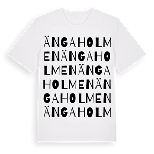 Ängaholmen ordlek t-shirt – ekologisk bomull t-shirt från Pinshirt