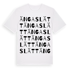 Ängaslätt ordlek t-shirt – ekologisk bomull t-shirt från Pinshirt
