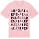 Pink Cotton t-shirt med Arpemåla ordlek t-shirt