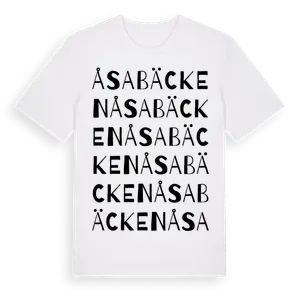 Åsabäcken ordlek t-shirt – ekologisk bomull t-shirt från Pinshirt