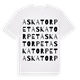White t-shirt med Askatorpet ordlek t-shirt